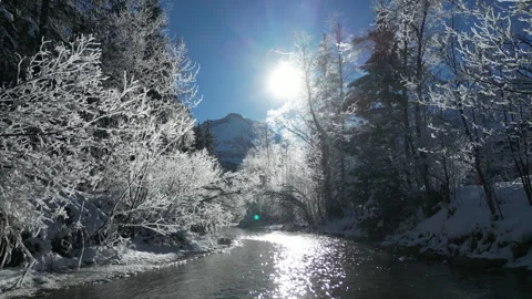 Frozen river Video stock 269135375