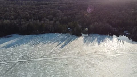 Frozen River in a Forest Stock Footage 157930027