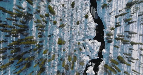 Frozen river in Lapland Stock Footage 220036923