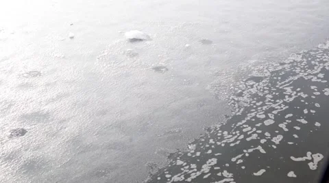 Frozen river melting during winter season. Stock Footage 46266240