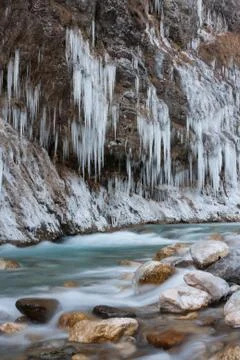Frozen river 스톡 사진