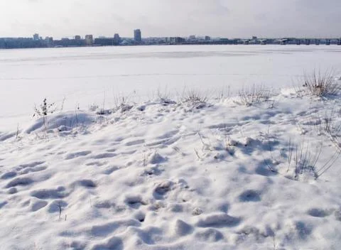 Frozen river Stock Photos