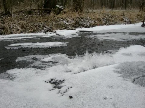 Frozen river Stock Photos