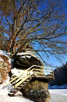 Frozen river Stock Photos