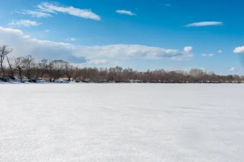 Frozen river Stock Photos