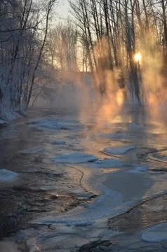 Frozen river Stock Photos