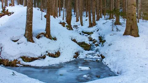 Frozen river Stock Photos