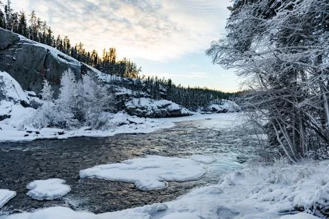 Frozen river Stock Photos
