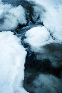 The frozen river rapids Stock Photos