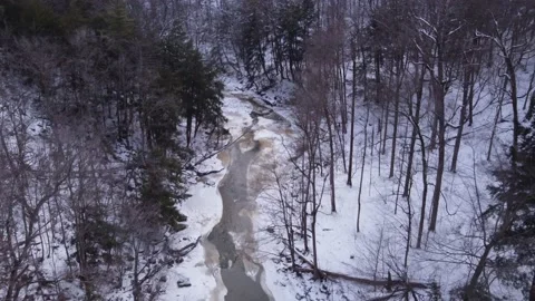 Frozen river in ravine Stock Footage 228474245