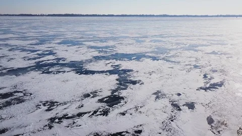 Frozen River With Snow 01 Stock Footage 93213642