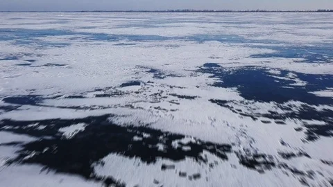 Frozen River With Snow 02 Stock Footage 93213613