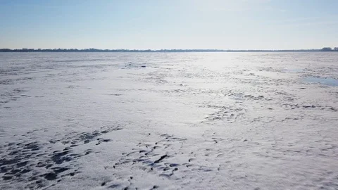 Frozen River With Snow 03 Stock Footage 93213586