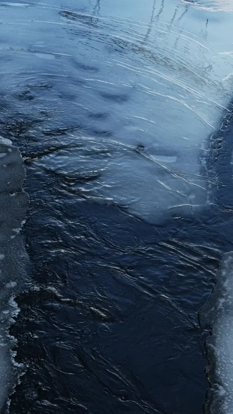 Frozen River Stream During Winter to Spring 스톡 동영상 333645535