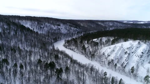 Frozen river in the taiga. Stock Footage 152506163