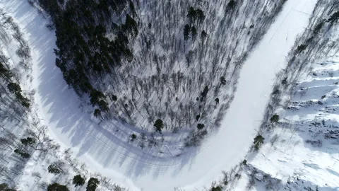 Frozen river in the taiga. Stock Footage 152506406