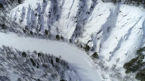 Frozen river in the taiga. Stock Footage 152506445