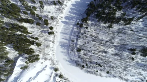Frozen river in the taiga. Stock Footage 152506543