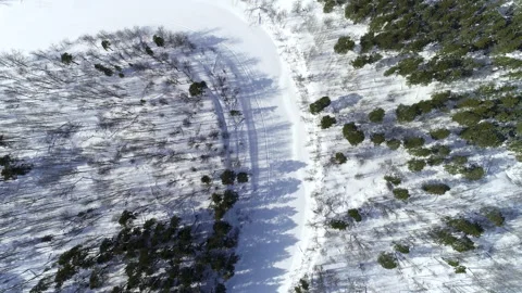 Frozen river in the taiga. Stock Footage 152506620