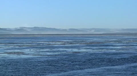 Frozen River Tay, Dundee. Scottish Countryside. Stock Footage 10607104