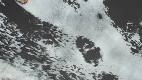 Frozen river view from above. Stock Footage 173455133
