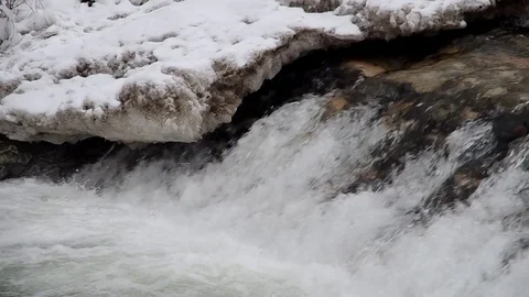 Frozen river in winter Stock Footage 75455460