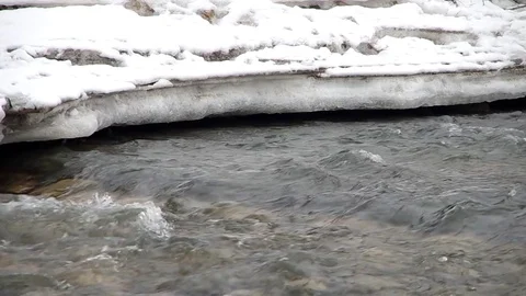 Frozen river in winter Stock Footage 77245539