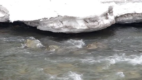 Frozen river in winter Stock Footage 77245545