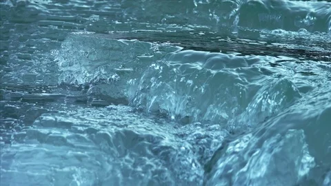 Frozen river in the winter mountain forest Stock-Footage 99244928