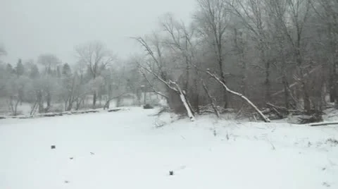 Frozen River in Winter (panning left) Vídeo Stock 11081373