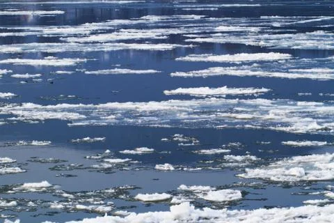 Frozen river in winter Stock Photos
