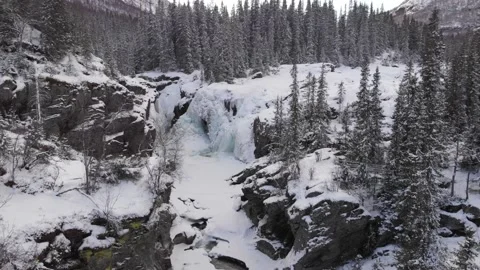 Frozen Rjukandefoss waterfall Stock Footage 171276262