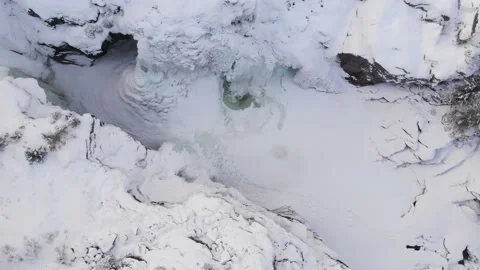 Frozen Rjukandefoss waterfall Stock Footage 171276290