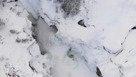 Frozen Rjukandefoss waterfall Stock Footage 171276319