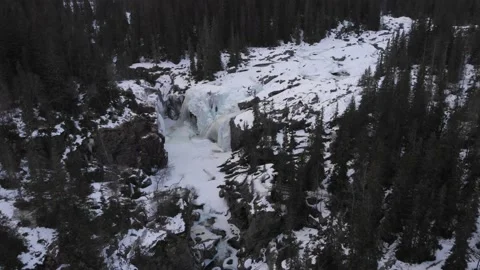 Frozen Rjukandefoss waterfall Stock Footage 171276752