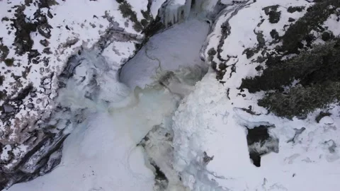 Frozen Rjukandefoss waterfall Stock Footage 171276842