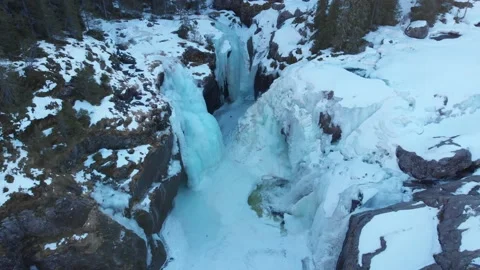 Frozen Rjukandefoss waterfall Stock Footage 176969379