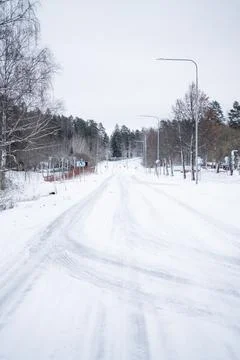 Frozen Road Stock Photos