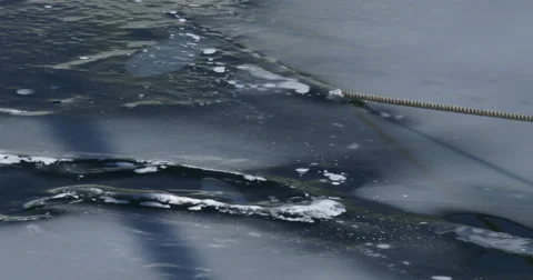 Frozen rope on docked boat Stock Footage 47482699