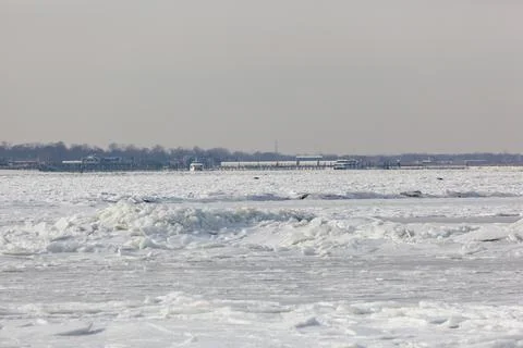 Frozen Sandy Hook Bay 2018 Stock Photos