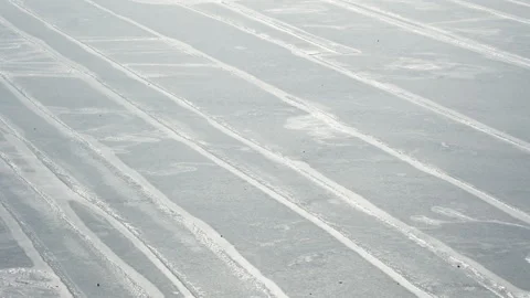 Frozen Sea Ice Texture with Parallel Cracks Close Up Stock-Footage 326376790