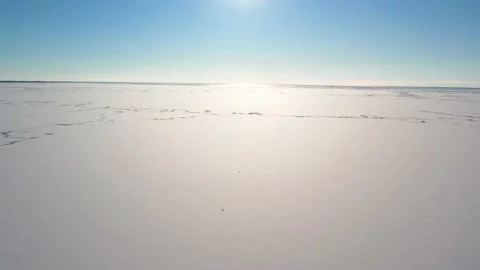 FROZEN SEA, OCEAN WITH SUNSHINE REFLECTION Stock Footage 183081640