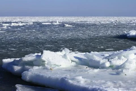 Frozen Sea in winter Stock Photos