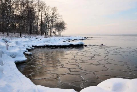 Frozen shore Stock Photos