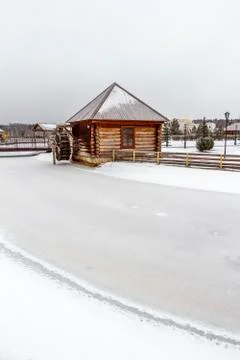 A frozen small lake Stock Photos