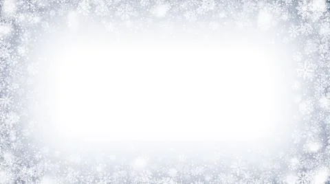 Frozen Snow And Ice Effect Frame Christmas Decoration Stock Illustration