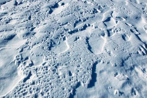 Frozen snow surface layer Stock Photos