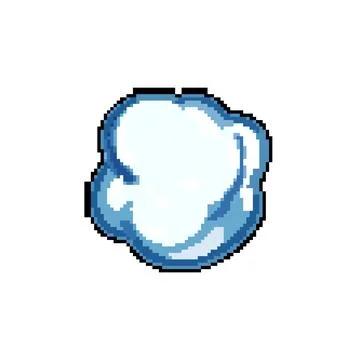 Frozen snowball pixel art vector illustration Stock Illustration
