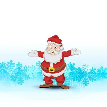 Frozen snowflake background and happy santa claus vector illustration Illustrazione stock