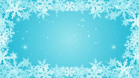 Frozen Snowflake frame animation -Blue Stock Footage 56280502
